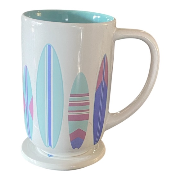 DAVIDsTEA Nordic mug with lid. *retired design* Surfboards & sharks - Picture 3 of 16